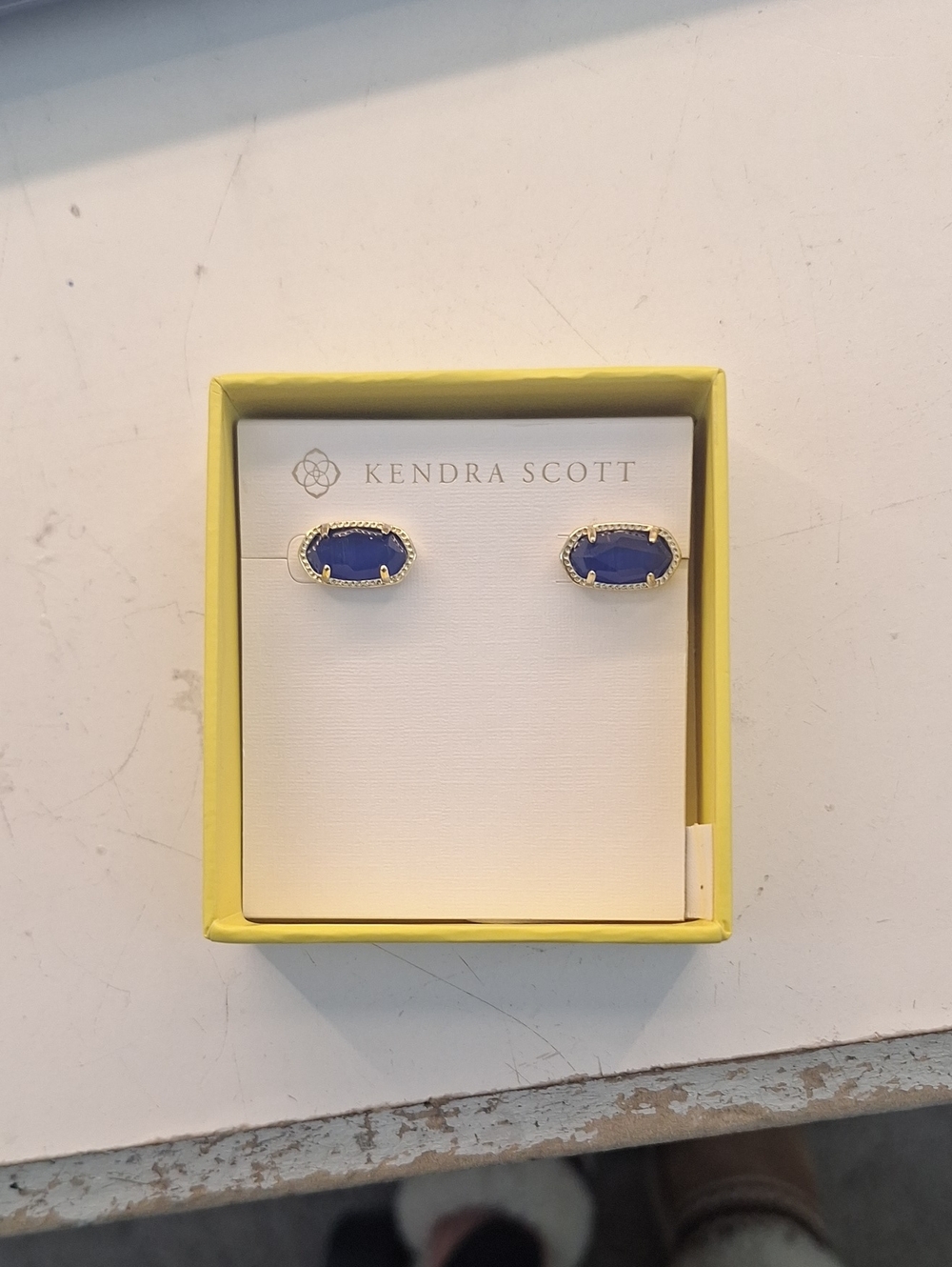 Kendra Scott Cobalt Blue Gold-Trim Danielle Stud Earrings